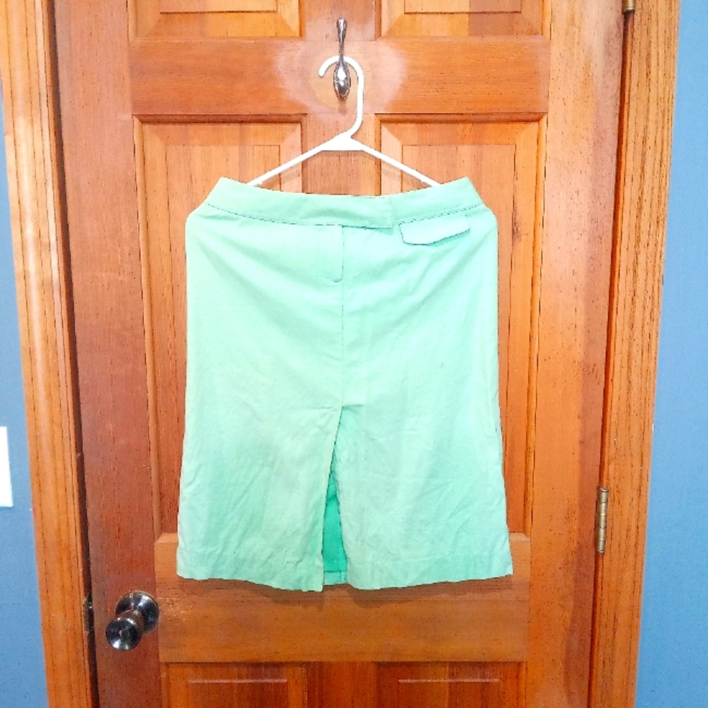 Tahari green linen blend skirt size 2